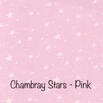 Chambray Stars - White on Baby Pink 